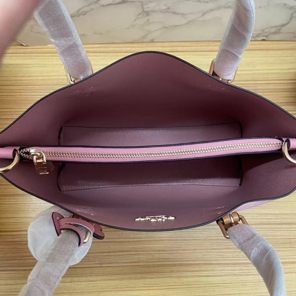 🍥COACH Mollie Tote Bag 25 In Signature Powder Pink - Picture 3 of 9